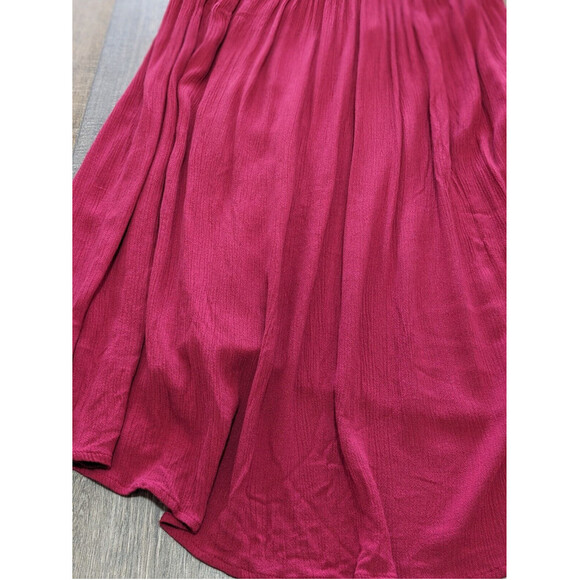 Earthbound Trading Dress Womens Medium Maroon Sleeveless Crochet Strappy Halter - Picture 2 of 10